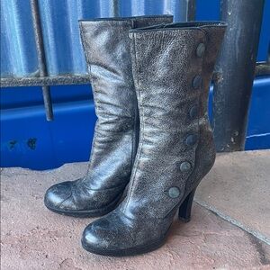 Sam Edelman Metallic Gray Heeled Boots Patrella